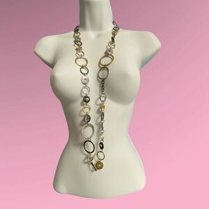 LIA SOPHIA Mixed Metals Links & Rings Long Necklace